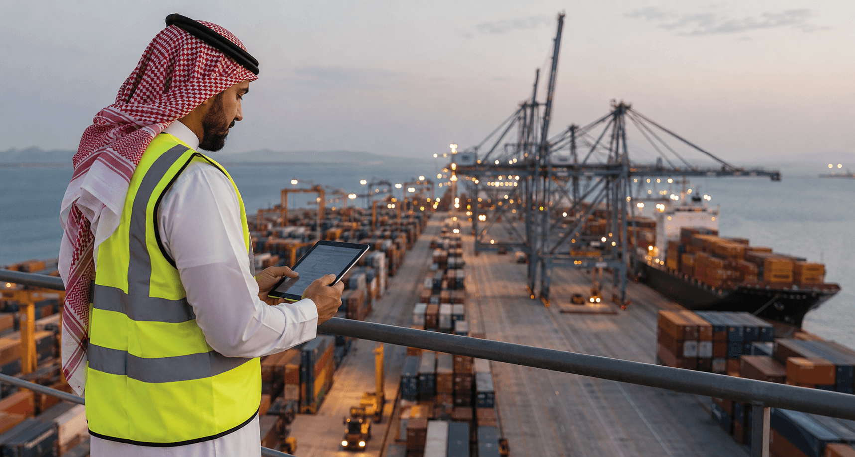 متابعة رقمية لملف شحنة في ميناء سعودي